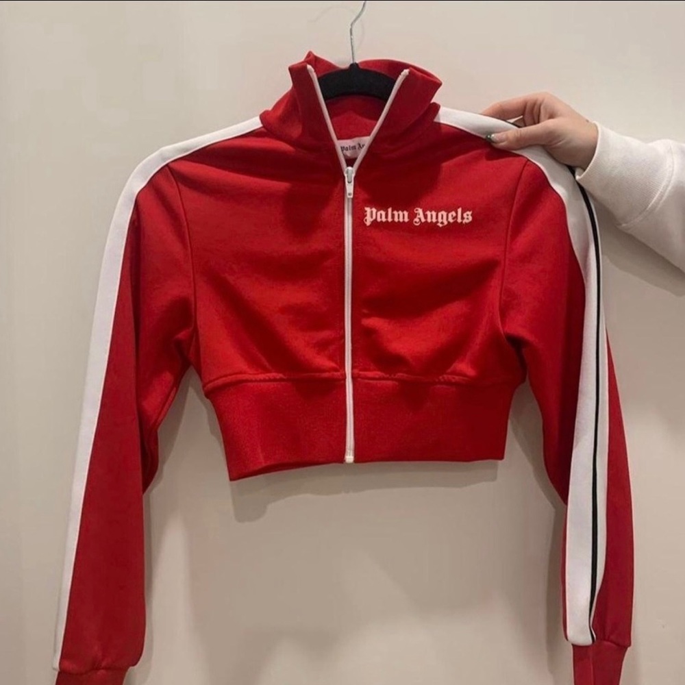 Authentic Cropped Palm Angels Zip Up Sweater